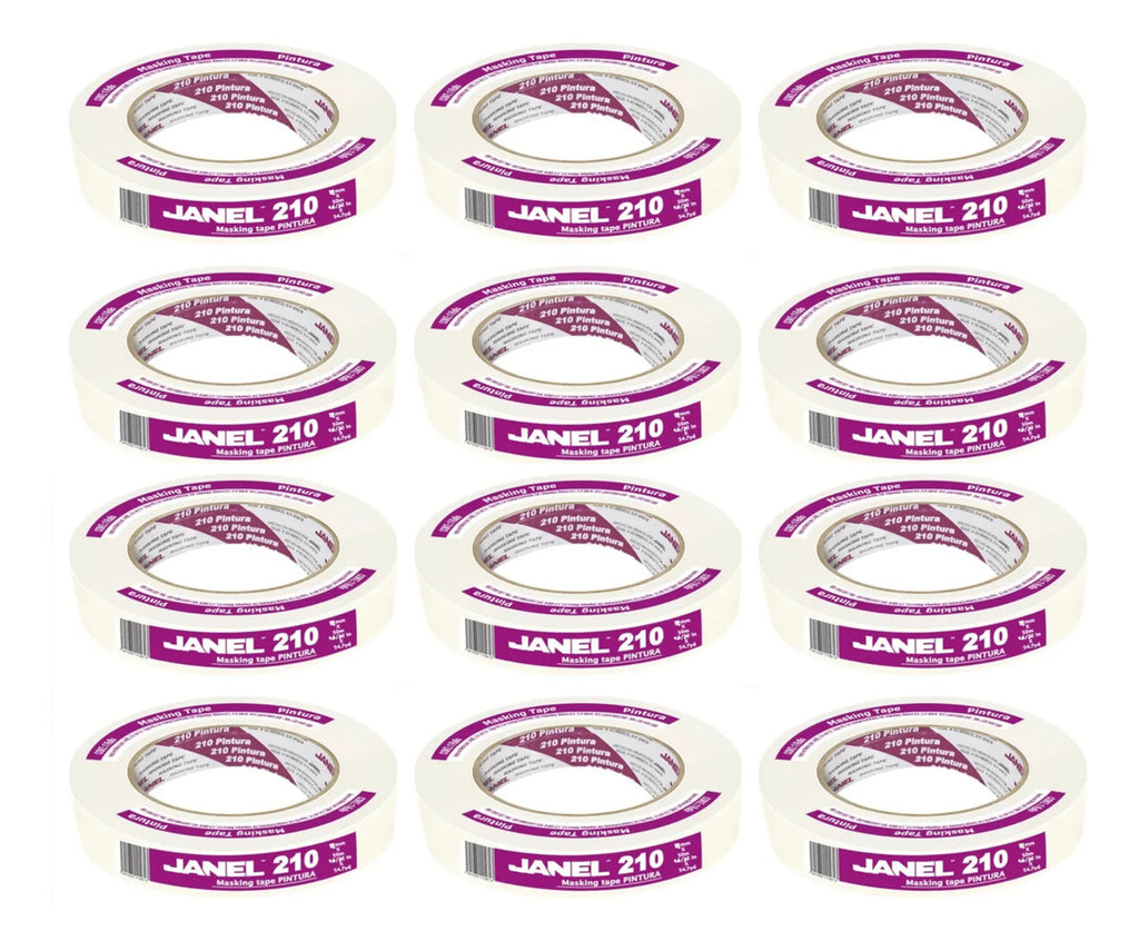 Cinta Adhesiva Masking Tape 210 Pintura 18mmx50m Janel 12 Pz