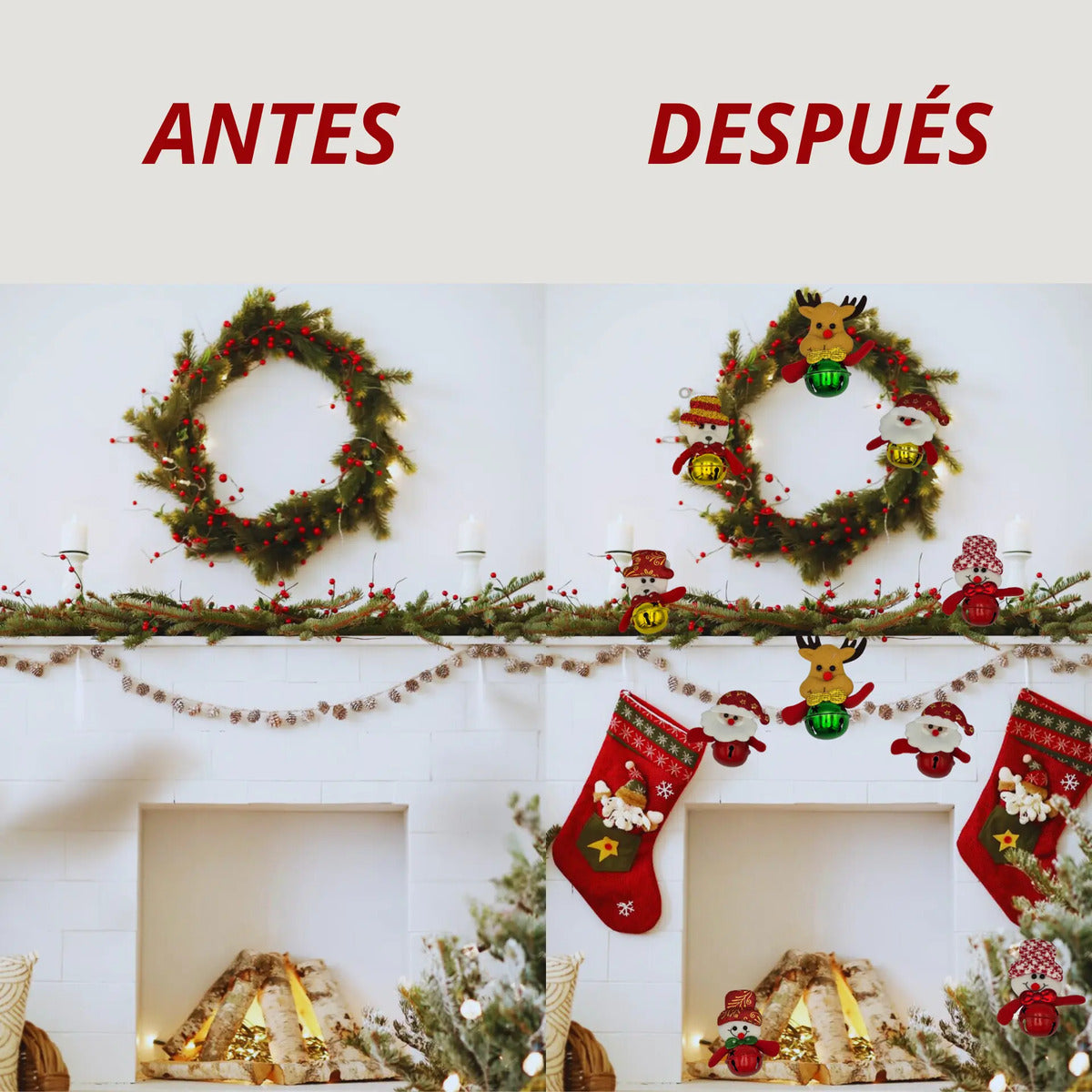 Adornos Navideños Felpa Suave Cascabel Decoración 24 Piezas