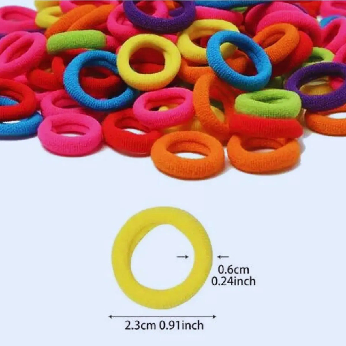 Ligas Donas Para El Cabello Chicas Multicolores Niñas 100 Pz