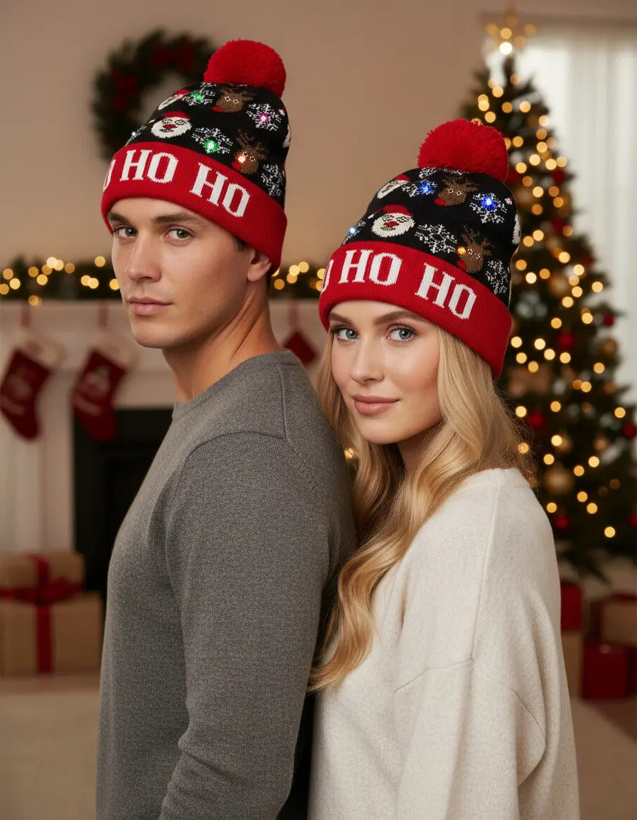 Gorro Navideño Luz Led Unitalla Unisex. Modelo A Elegir