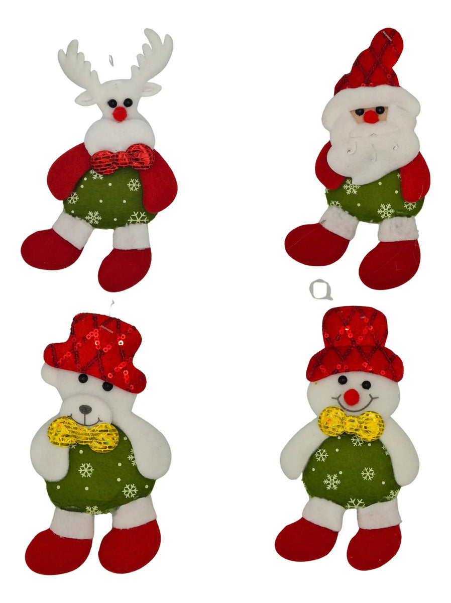 Adornos Navideños Felpa Suave Decoración Árbol 24 Piezas