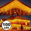 Serie Cascada Navideña 100 Luces Led Calida Blanca Multicolo