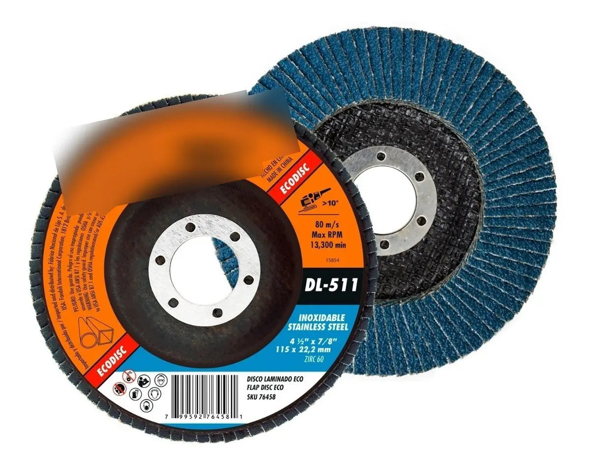 10 Discos Laminado Fandeli Zirconia 115 Mm Grano 60 10 Pzs