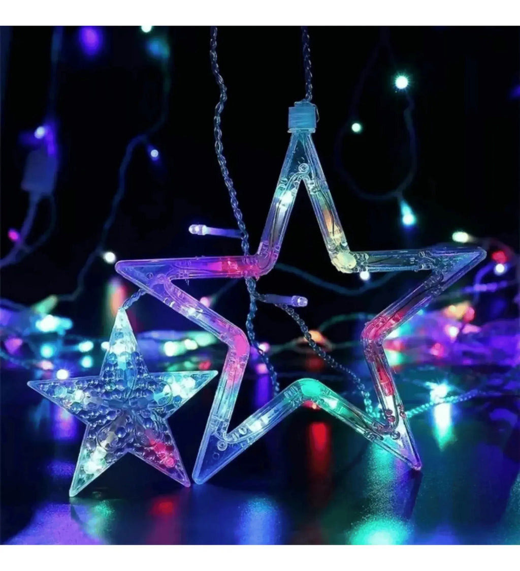 Serie Navideña Cortina Luz Led Estrella Estrella