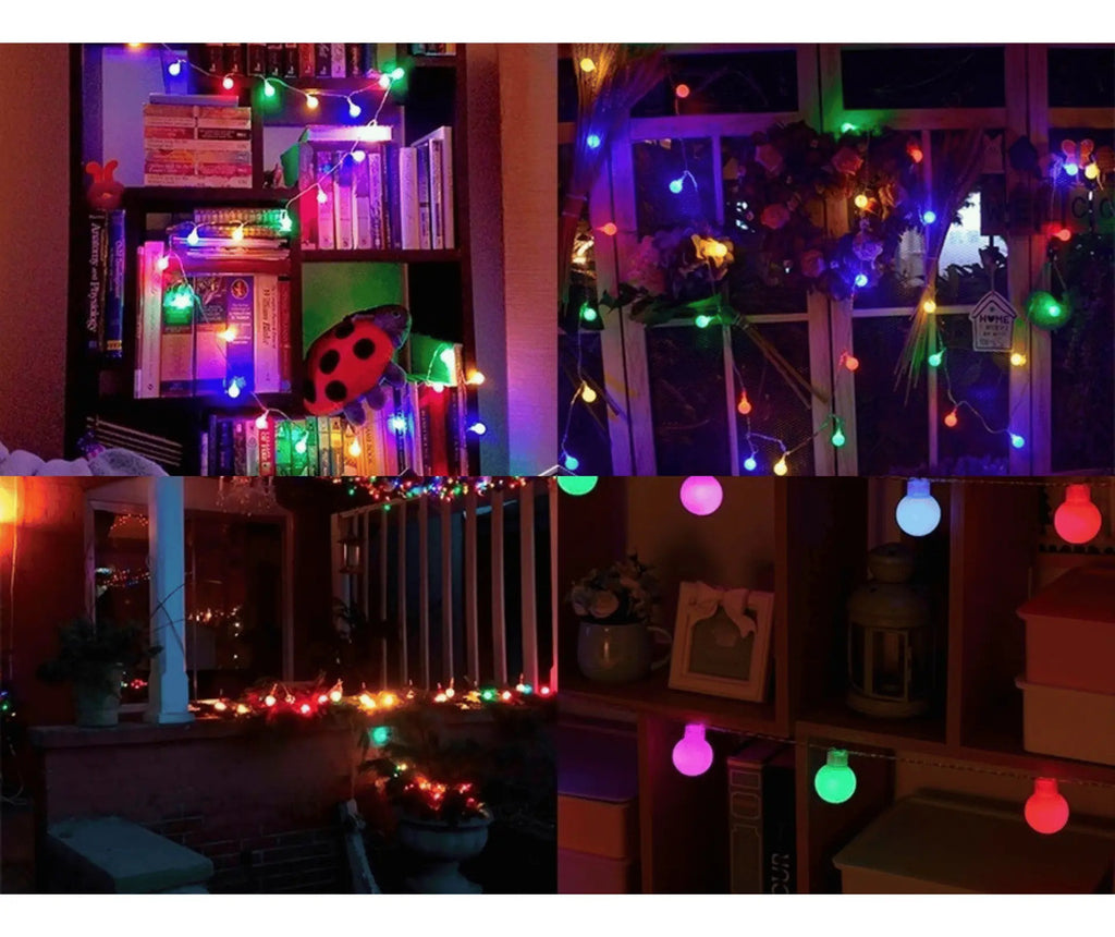 Serie Navideña Decorativa Luz Led 28 Luces 4 Metros Bolitas