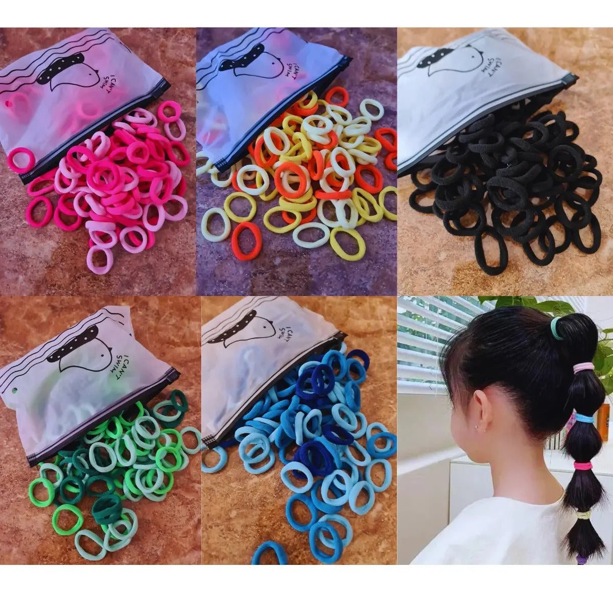 Ligas Donas Para El Cabello Chicas Multicolores Niñas 100 Pz