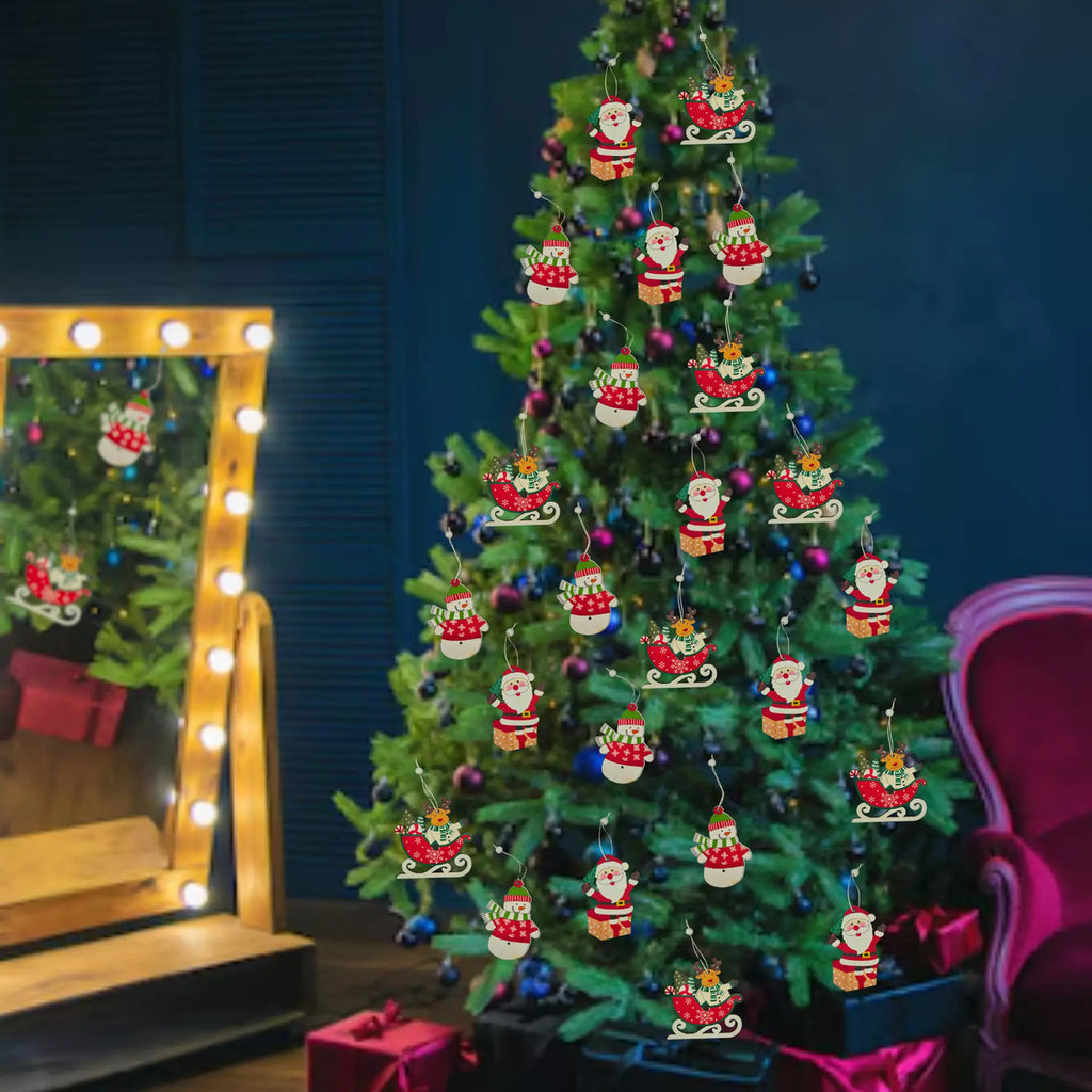 Adornos Colgantes De Madera Para Árbol De Navidad 6 Piezas