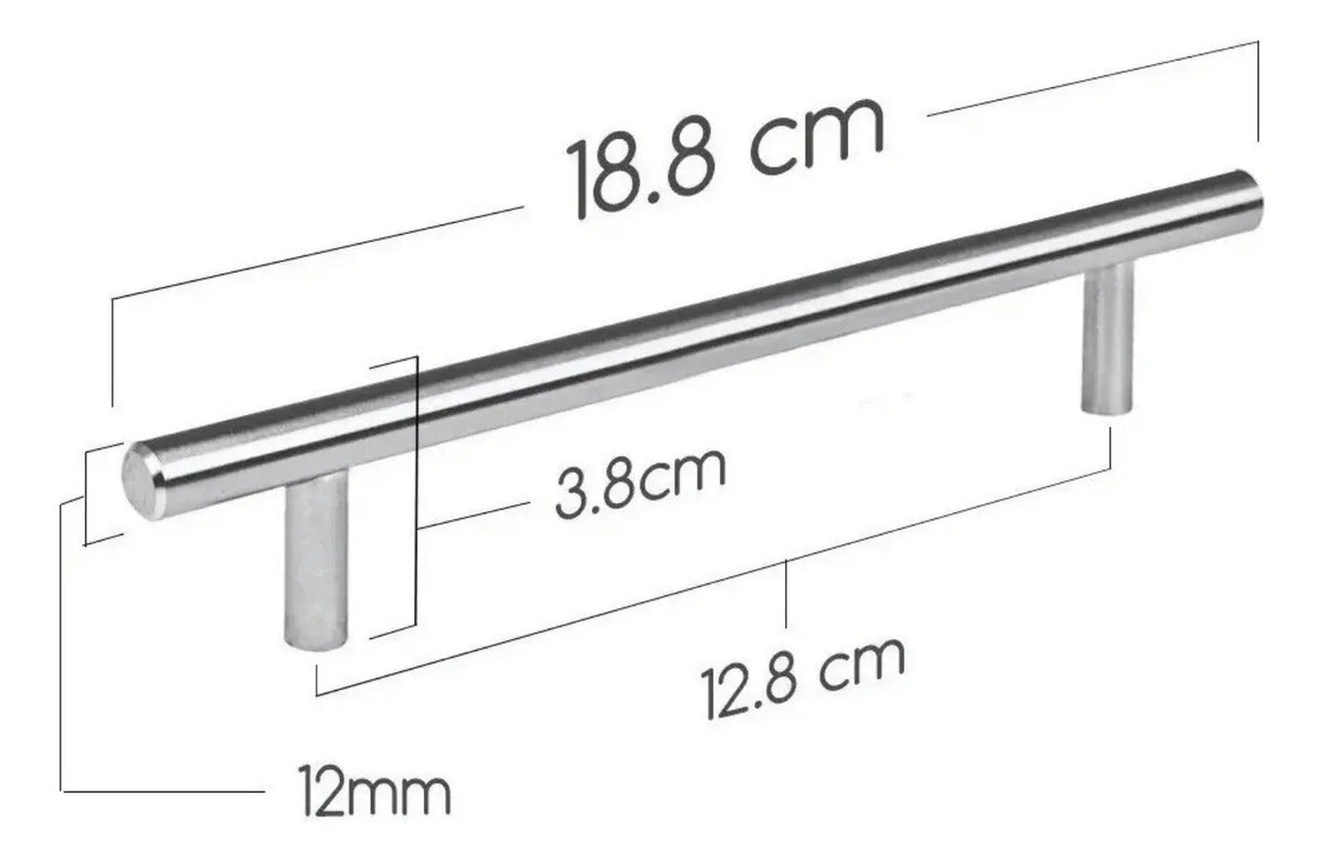 Jaladera Barra Acero Inoxidable Hueca 18.8cm Handy Home 15 P