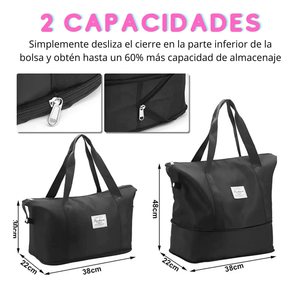 Bolsa Viaje Plegable Mochila Deportiva Gimnasio Impermeable
