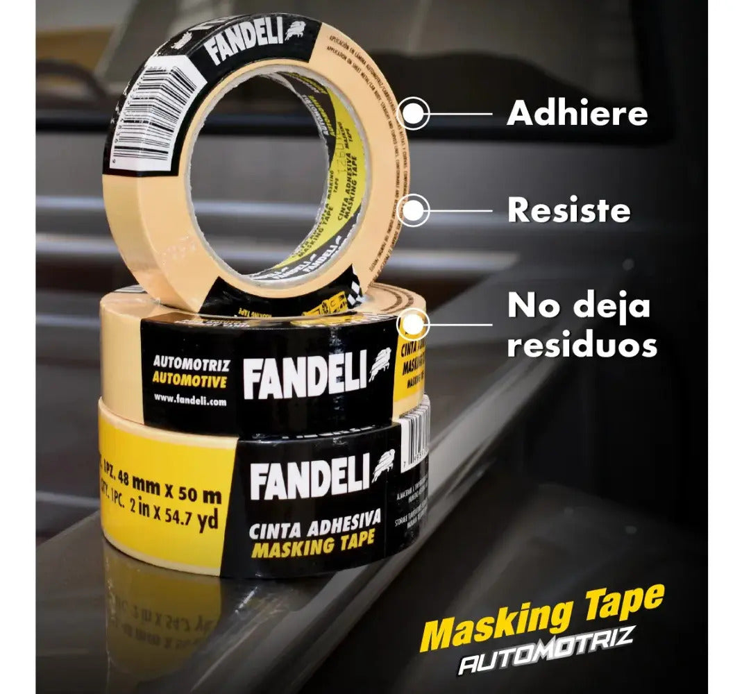 Cinta Fandeli Masking Tape Automotriz 18mm X 50m 12 Piezas