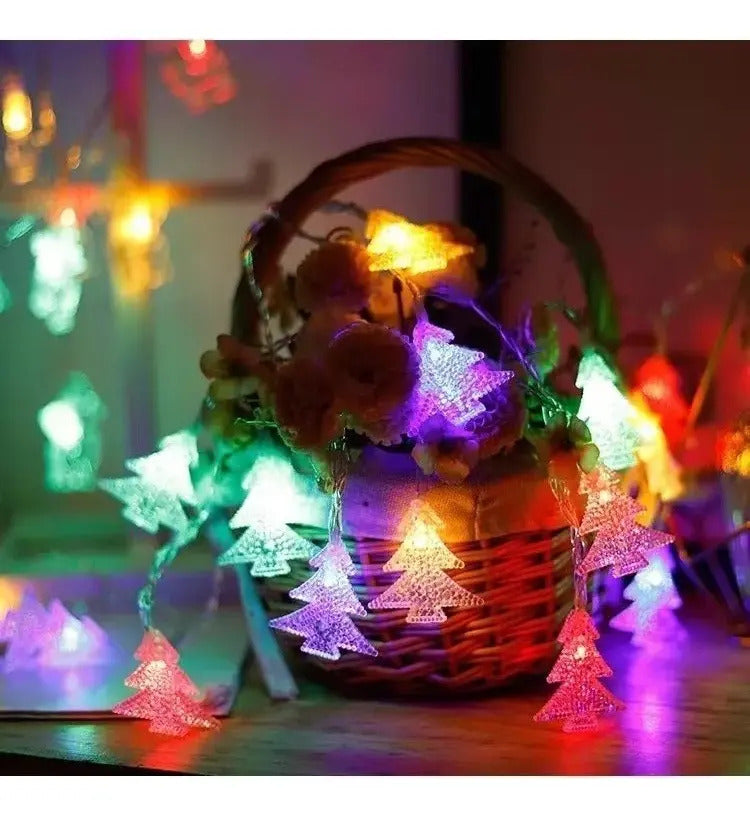 Serie Navideña Decorativa  Luz Led 28 Luces 4 Metros Pinos