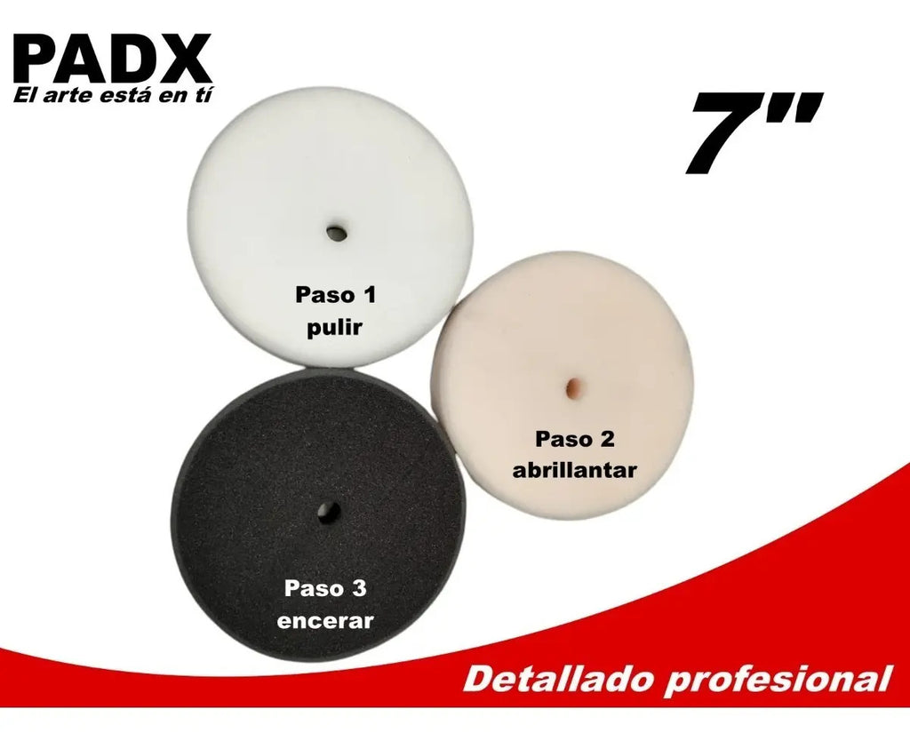Kit Esponjas Padx Para Pulir, Abrillantar Encerar 7   Velcro