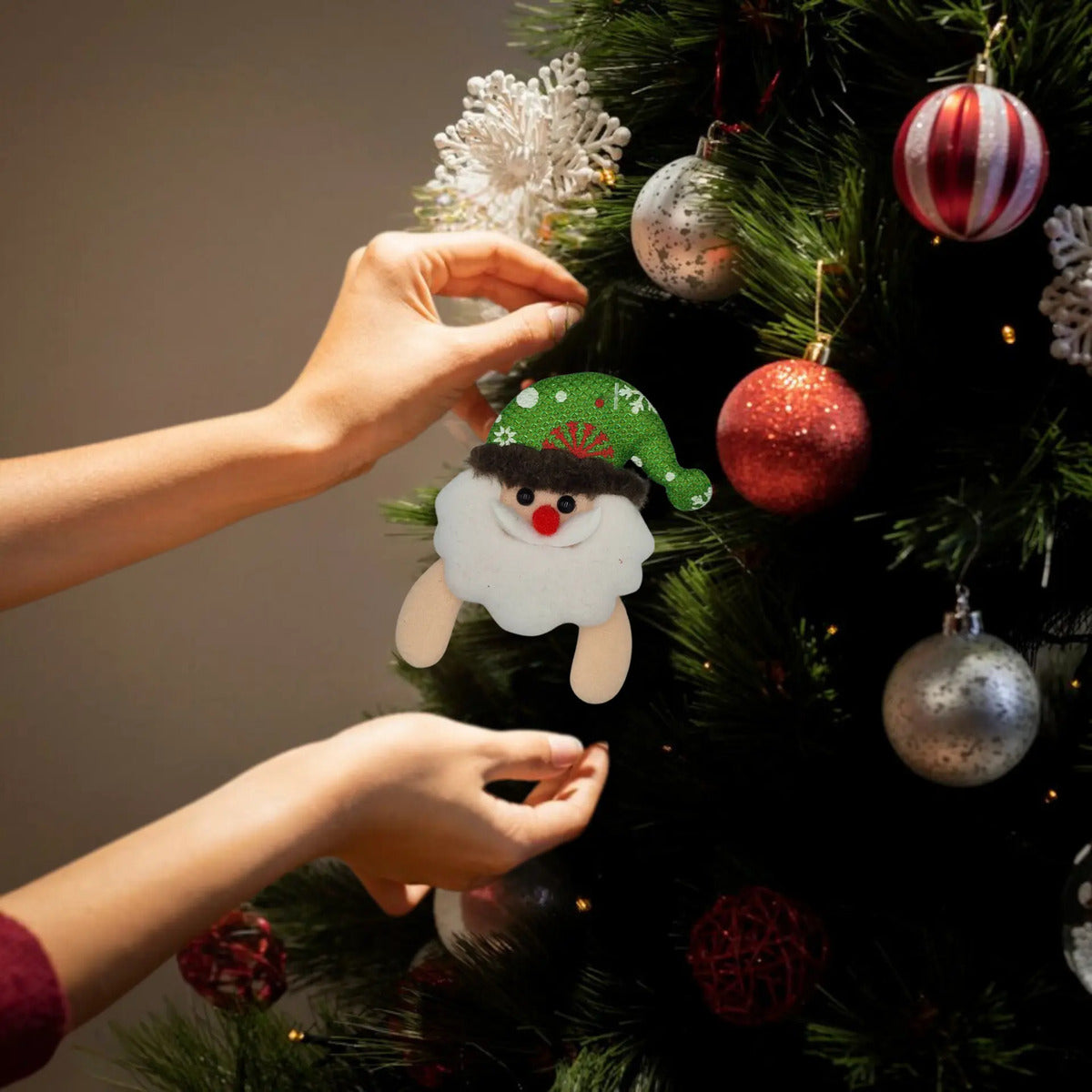 Adornos Colgantes Navidad Felpa Suave Abrazo Decoración 24pz