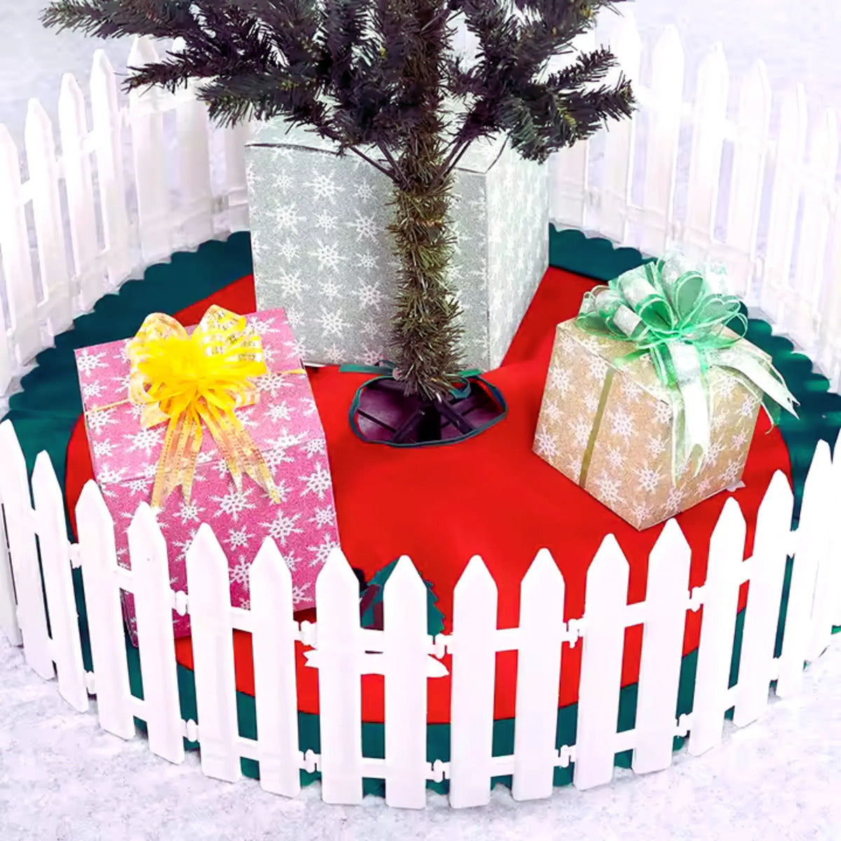 Pie De Árbol Navideño 90cm Adorno Tapete Navidad Santa Oso