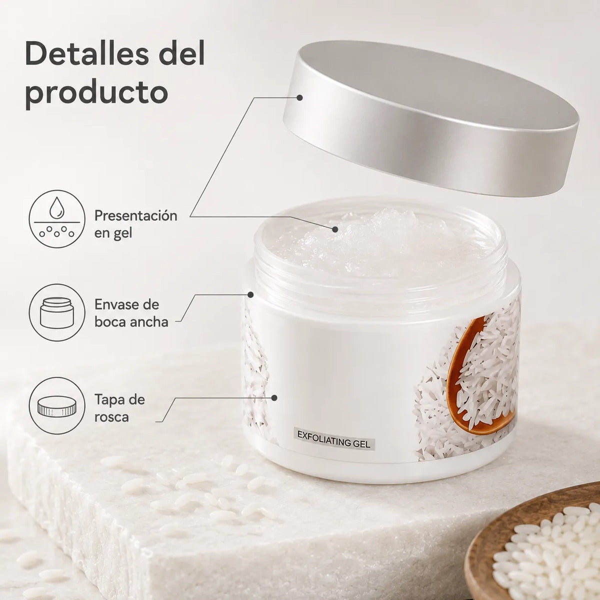 Exfoliante De Arroz Para Manchas Limpieza Profunda