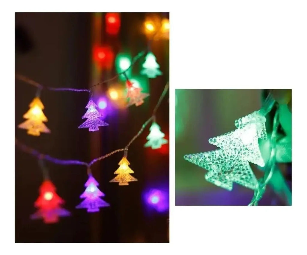 Serie Navideña Decorativa  Luz Led 28 Luces 4 Metros Pinos