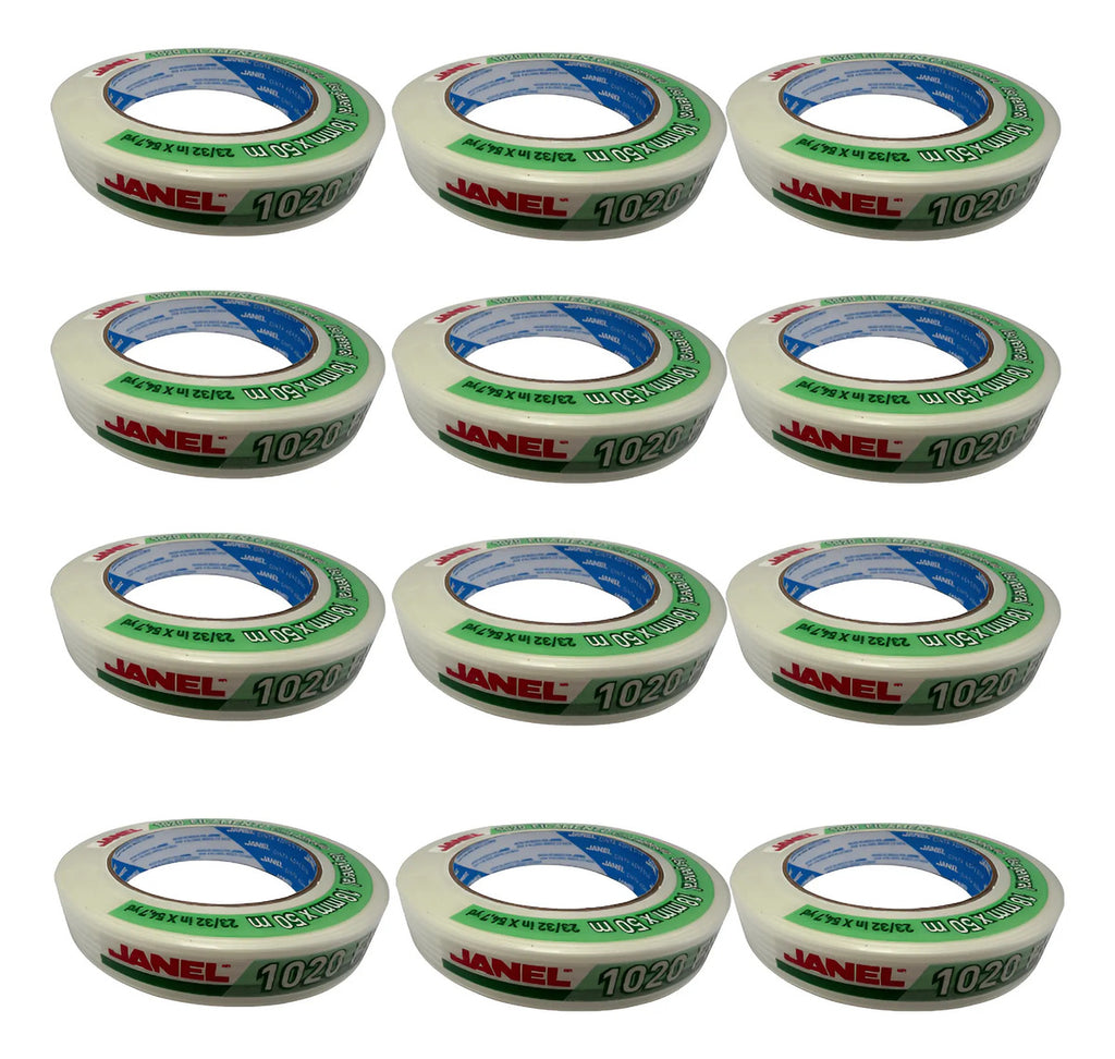 Cinta Adhesiva Doble Filamento 1020 Janel 18 Mm X 50m 12 Pza