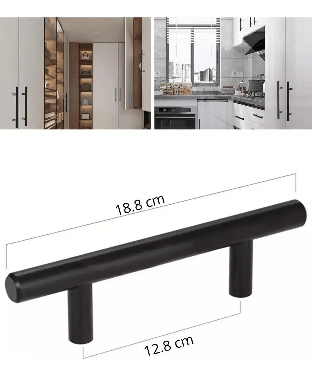 Jaladera Barra Acero Inoxidable Hueca 18.8cm Negro Handy Hom