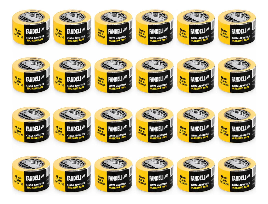 24 Cintas Masking Tape Automotriz Fandeli 48mm X 50m Pintura