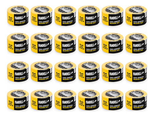 24 Cintas Masking Tape Automotriz Fandeli 48mm X 50m Pintura