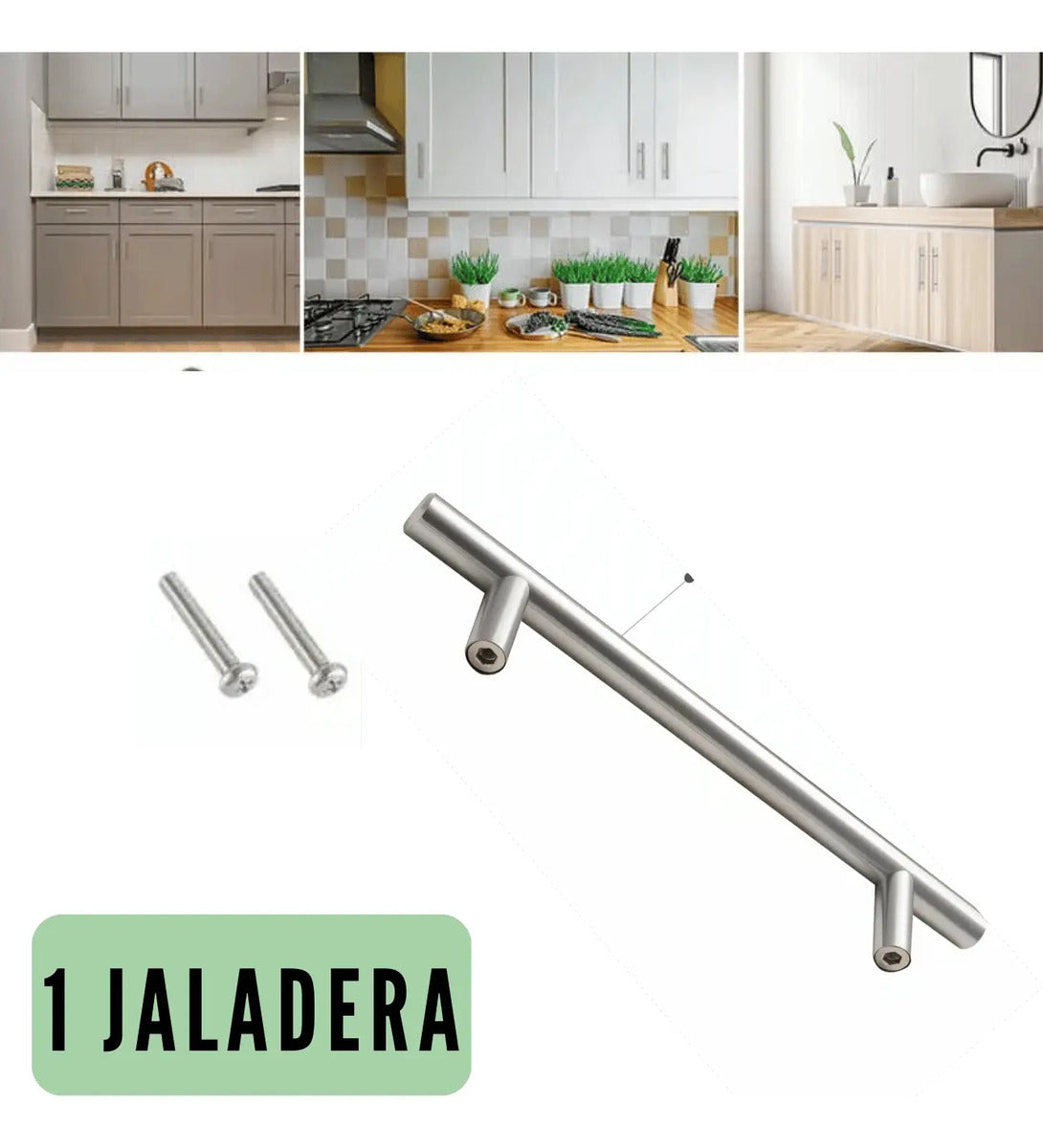 Jaladera Barra Acero Inoxidable Hueca 18.8cm Handy Home 1 Pz