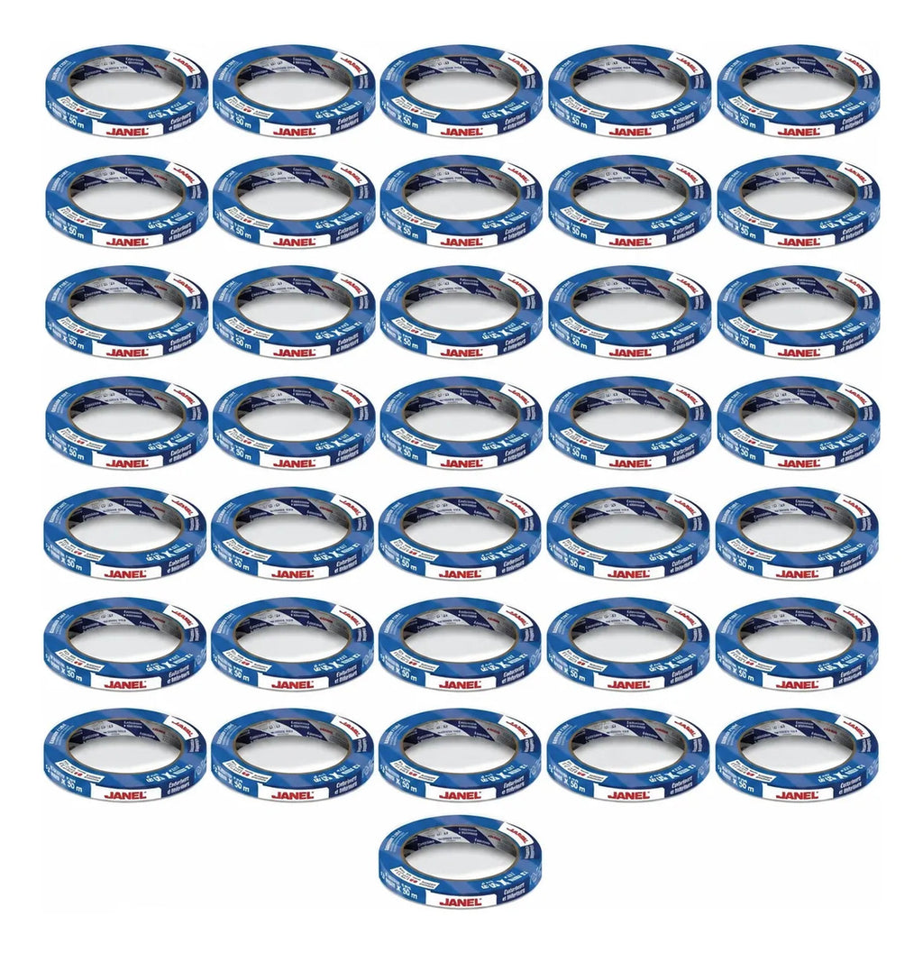 Masking Tape Azul 230 Janel Pintura 12 Mm X 50m 36 Pzas