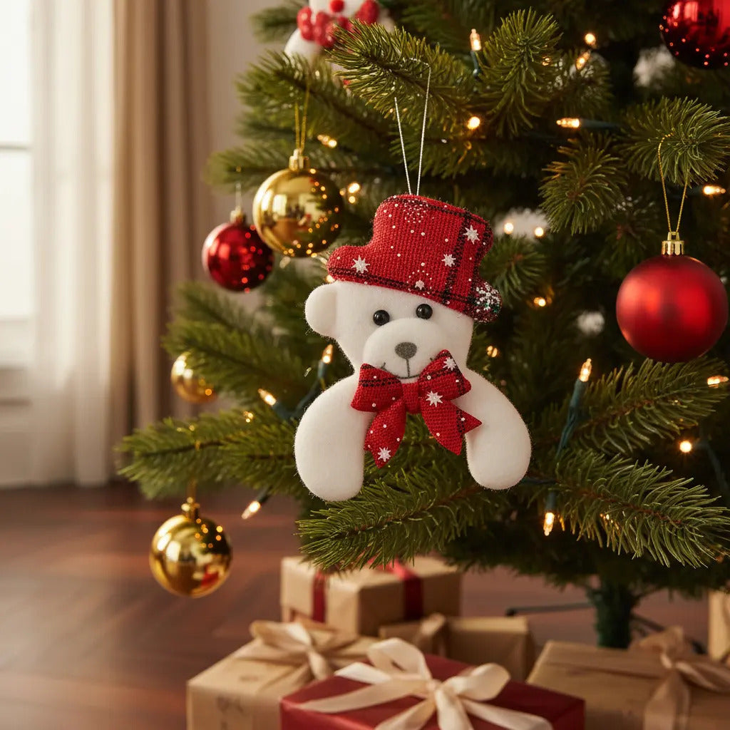 Adornos Colgantes Navidad Felpa Suave Abrazo Decoración 12pz