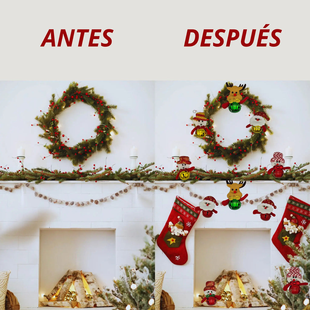 Adornos Navideños Felpa Suave Cascabel Decoración 12 Piezas