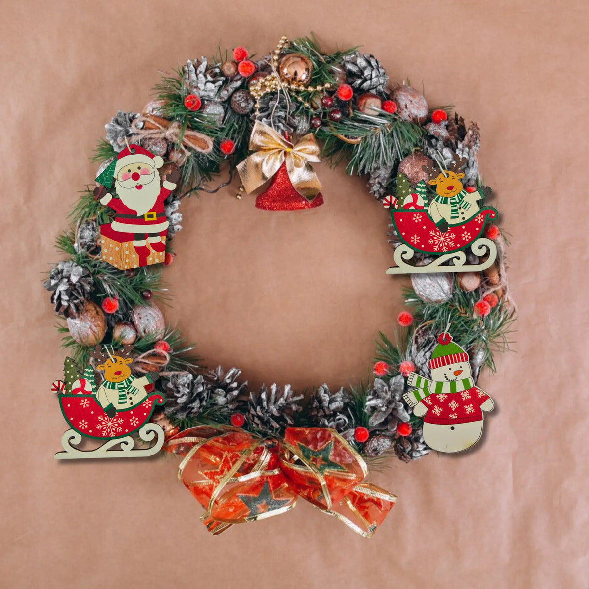 Adornos Colgantes De Madera Para Árbol De Navidad 6 Piezas