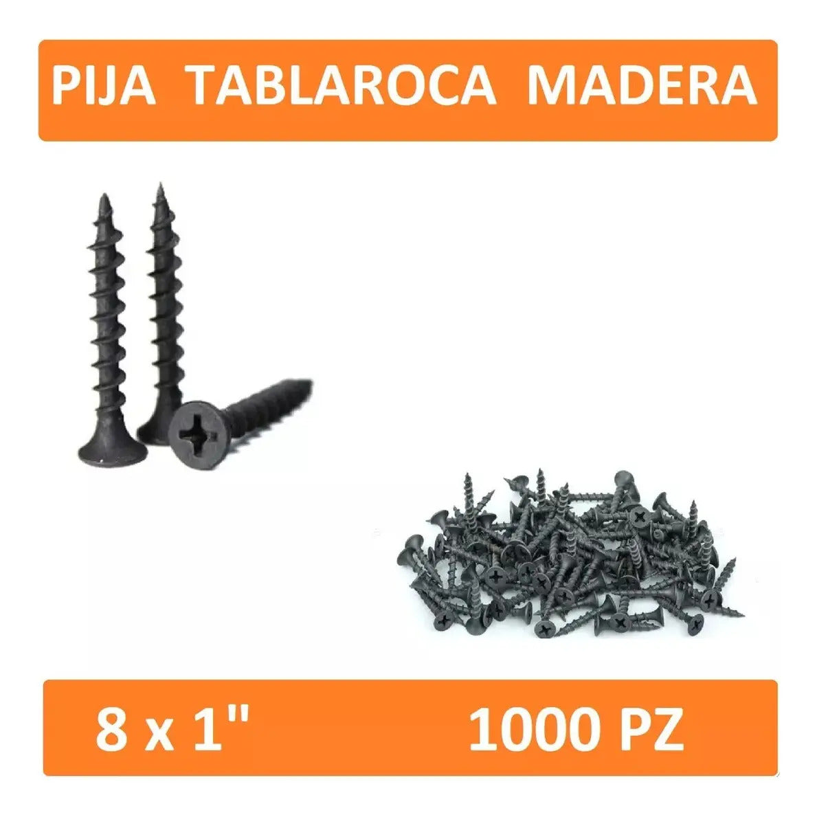 Pija Tablaroca Madera 8 X 1 Aglomerado Veker 1000 Piezas